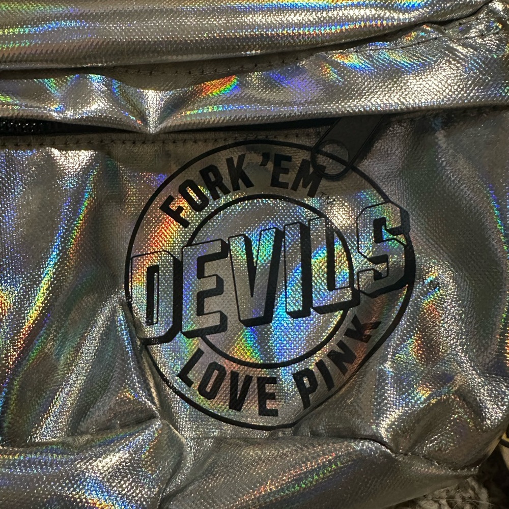 NWT Victoria Secret PINK Collegiate Collection Holographic Fanny Pack - Picture 2 of 5